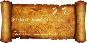 Hidasi Tamás névjegykártya